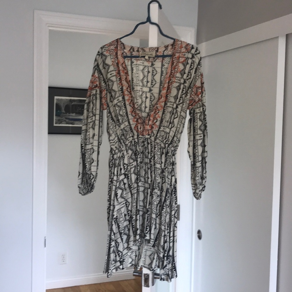 Boho dress with drawstring waist